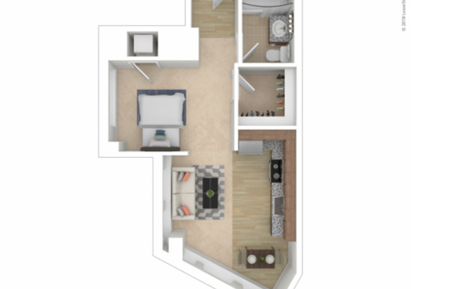 Studio, 1 bath, 455 sqft, $2,606