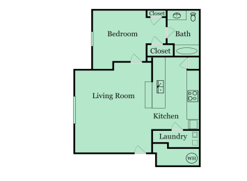 1 bed, 1 bath, 694 sqft, $1,460