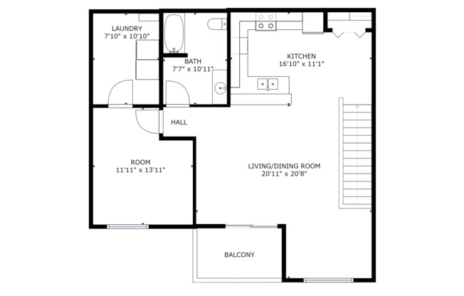 1 bed, 1 bath, 928 sqft, $995, Unit 2425-11