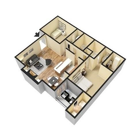 2 beds, 2 baths, 900 sqft, $1,459
