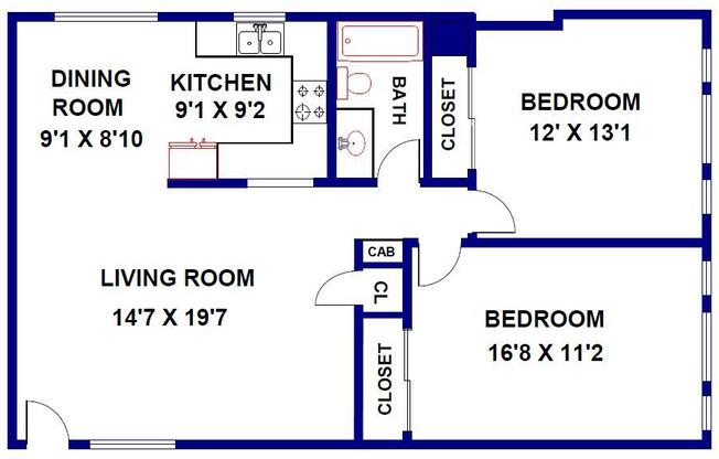 2 beds, 1 bath, 961 sqft, $2,150, Unit 39
