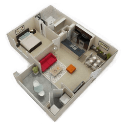 1 bed, 1 bath, 557 sqft, $880