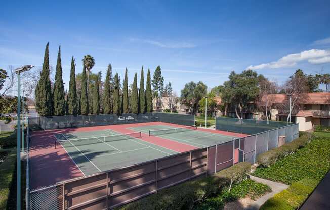 Aerial View Of Tennis Courts at Valley West, San Jose, CA