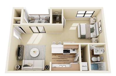 1 bed, 1 bath, 635 sqft, $1,140