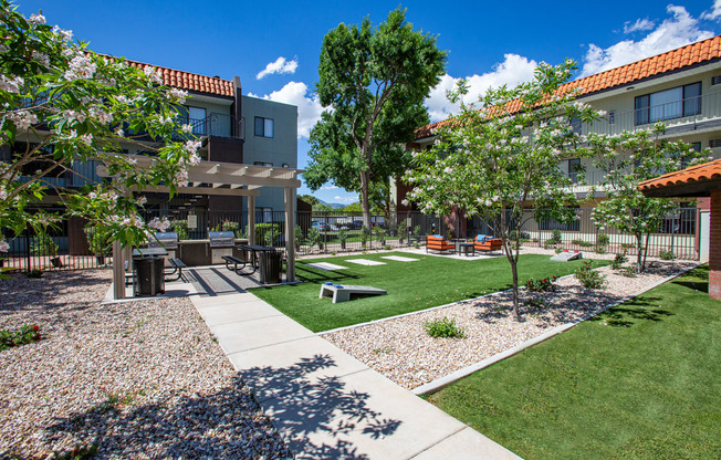 Walk Paths and Seating at Sky Island Apartments in Sierra Vista Arizona