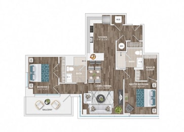 2 beds, 2 baths, 1,053 sqft, $2,965
