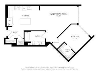 1 bed, 1 bath, 864 sqft, $2,796
