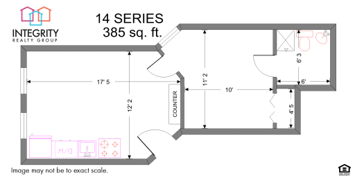 1 bedroom 1 bathroom 475 sq.ft. Floor Plan at Tremont Terraces Apartments, Integrity Realty LLC, Ohio, 44113