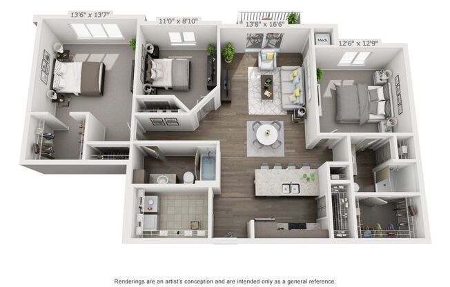 3 beds, 2 baths, 1,421 sqft, $1,500, Unit 307