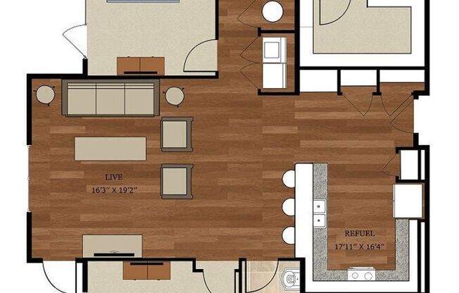 2 beds, 2.5 baths, 1,269 sqft, $3,710, Unit 5116