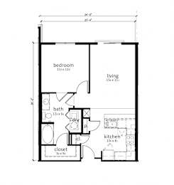 1 bed, 1 bath, 704 sqft, $1,382