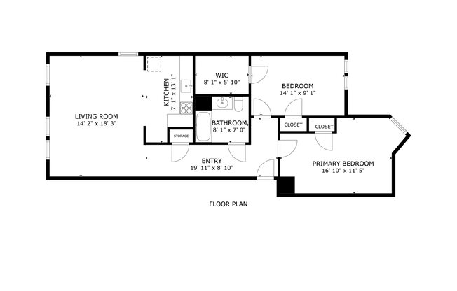 2 beds, 1 bath, 869 sqft, $1,850