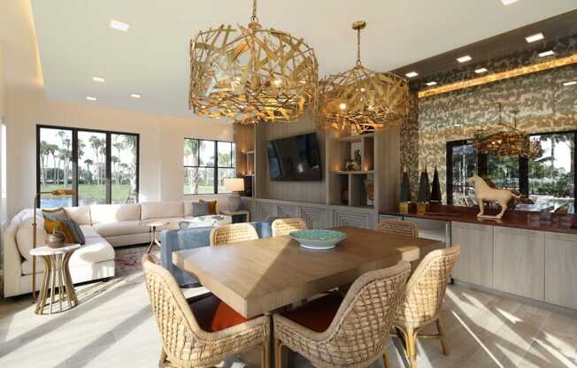 Living room and dining area at Azola West Palm Beach, Florida