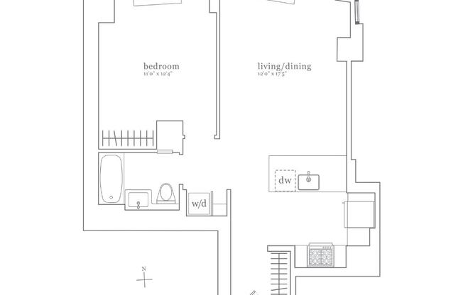 1 bed, 1 bath, $4,695, Unit 22C