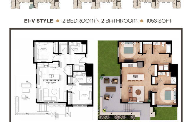 2 beds, 2 baths, 1,053 sqft, $2,670, Unit 100