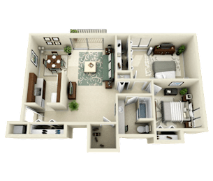 2 beds, 1 bath, 900 sqft, $1,280
