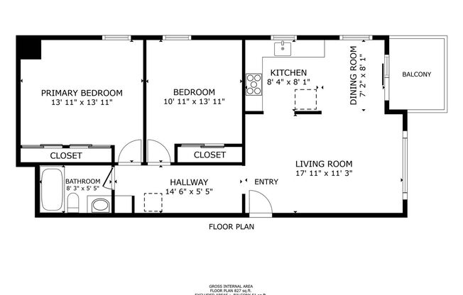 2 beds, 1 bath, 724 sqft, $2,450, Unit 105
