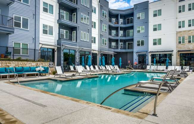 Resort-Style Pool at The Prescott Luxury Apartments in Austin, TX