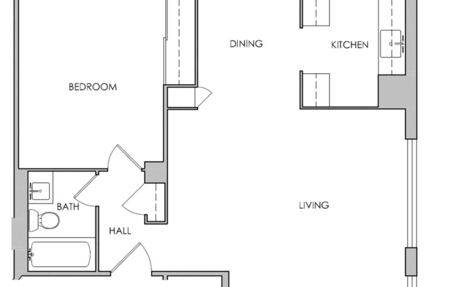 1 bed, 1 bath, 587 sqft, $1,450, Unit 306