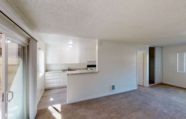 Kitchen at Huntington Cove Apartment Homes in Huntington Beach, California.