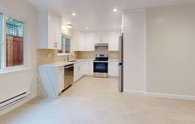 Newly remodeled large 3 bed/2 bath, in unit laundry, yard, walk to CalTrain, 81 WalkScore!