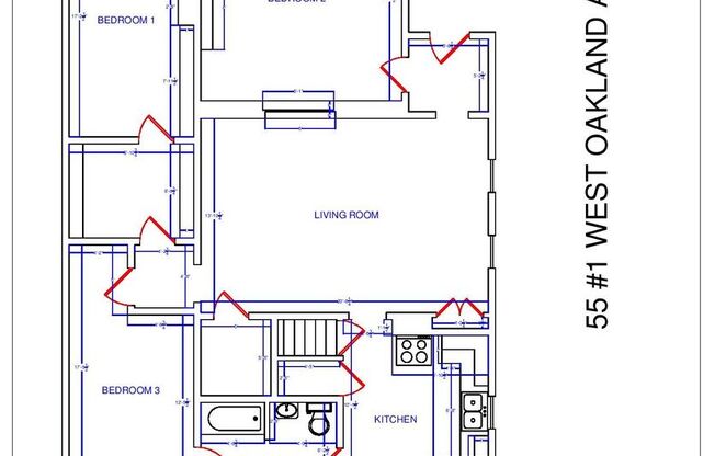 3 beds, 1 bath, 1,386 sqft, $2,310, Unit 55 W. Oakland Ave. #1