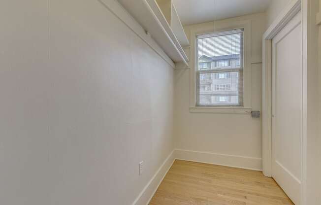 Remodeled Studio Walk-Through Closet at Stockbridge Apartment Homes, Seattle, Washington