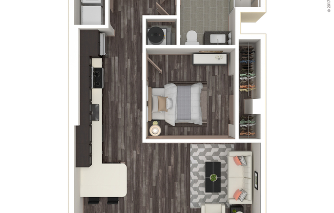 1 bed, 1 bath, 643 sqft, $1,350