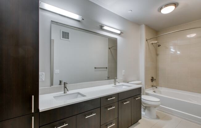 Double vanities in primary bedroom at Centric LoHi by Windsor, Denver, Colorado