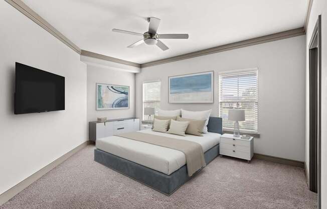 Comfortable Bedroom With Large Window at Adara Overland Park, Kansas, 66213