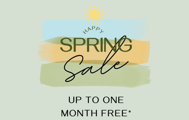 a spring sale flyer template with yellow and green strokes
