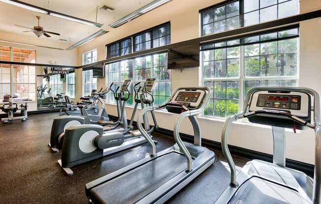 Fitness center with cardio equipment  | Estates at Heathbrook