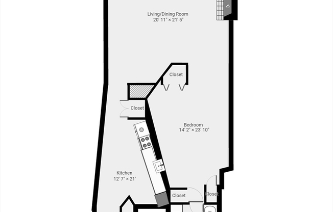 1 bed, 1 bath, 990 sqft, $4,200, Unit 16