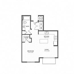 Studio, 1 bath, 685 sqft, $1,441
