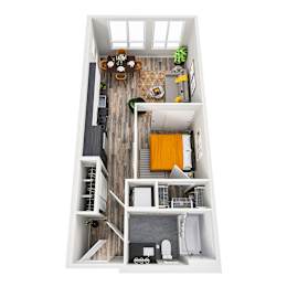 1 bed, 1 bath, 553 sqft, $1,850