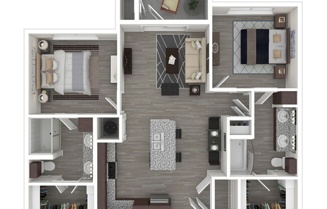 2 beds, 2 baths, 1,005 sqft, $1,502