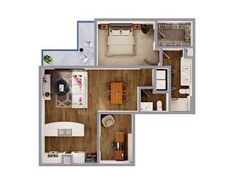 1 bed, 1.5 baths, 1,065 sqft, $1,513