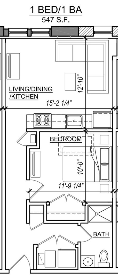 1 bed, 1 bath, 600 sqft, $1,900, Unit 304