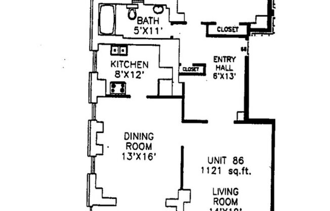 1 bed, 1 bath, 572 sqft, $1,510, Unit Old King Edward 86
