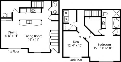 1 bed, 2 baths, 1,393 sqft, $1,716