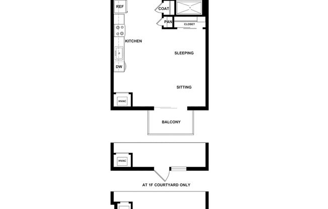 Studio, 1 bath, 510 sqft, $2,085, Unit C-147