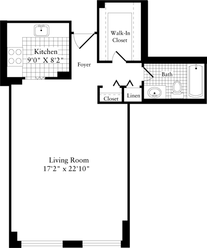 Studio, 1 bath, 575 sqft, $1,785