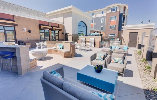 Gabella at Parkside Apartments in Apple Valley, MN Social Patio with Fire Pit