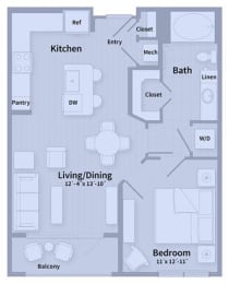 1 bed, 1 bath, 693 sqft, $1,874