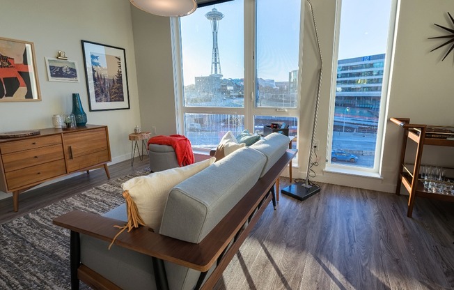 Floor to ceiling windows featuring the best views of Seattle