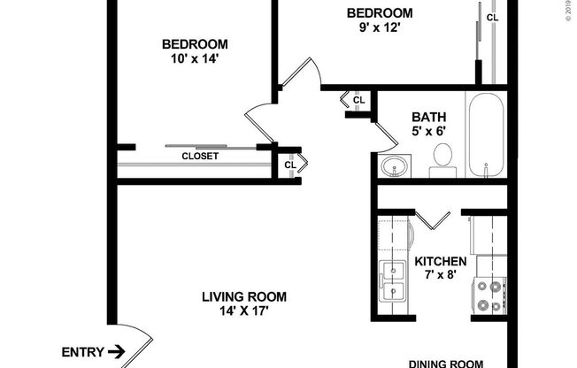 2 beds, 1 bath, 800 sqft, $1,000
