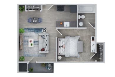 1 bed, 1 bath, 546 sqft, $2,405