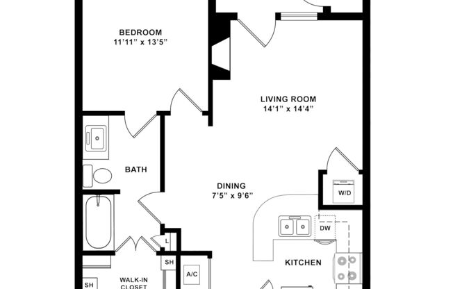 1 bed, 1 bath, 790 sqft, $1,320