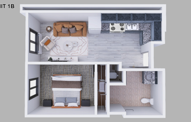 1 bed, 1 bath, 475 sqft, $1,545