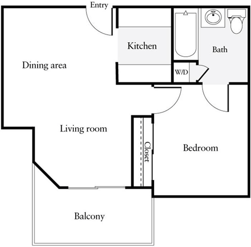 1 bed, 1 bath, 533 sqft, $3,048, Unit 525